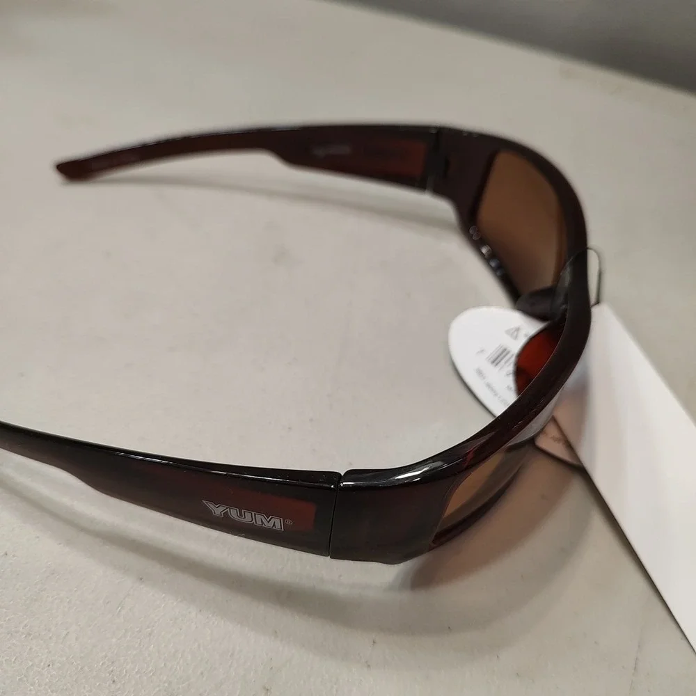 YUM Pradco Fishing UV Ray Protection Sunglasses‎ translucent dark red Frame